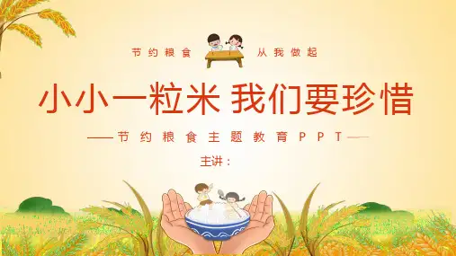 小小一粒米我们要珍惜节约粮食主题教育PPT课件