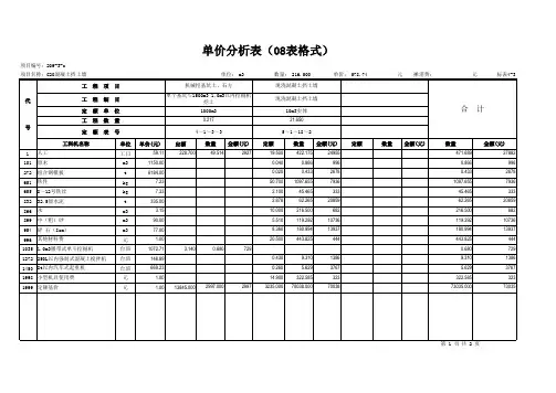 C20混凝土挡土墙单价分析