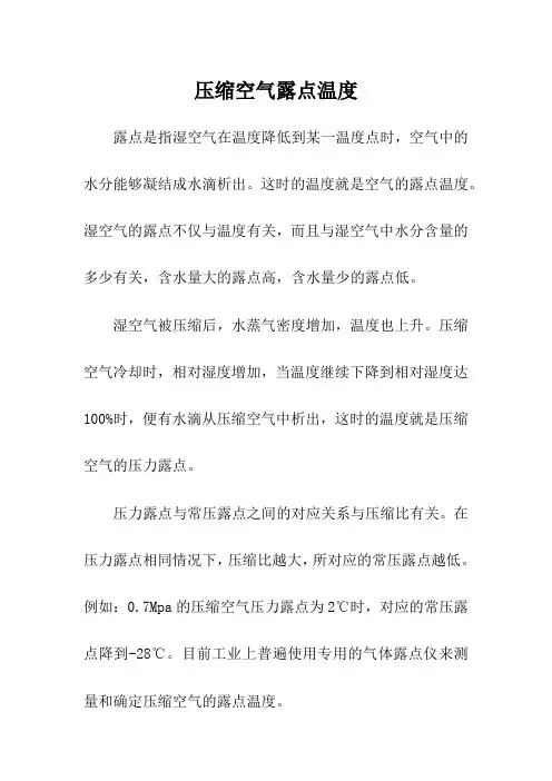 压缩空气露点温度
