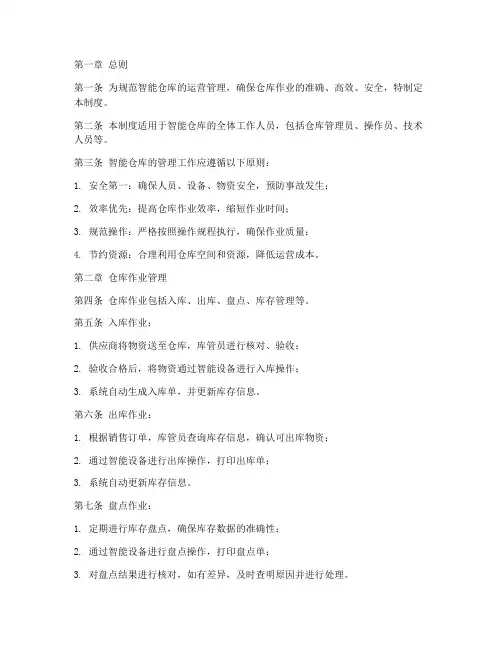 智能仓库仓库管理制度