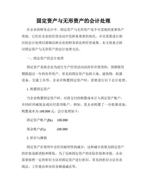 固定资产与无形资产的会计处理