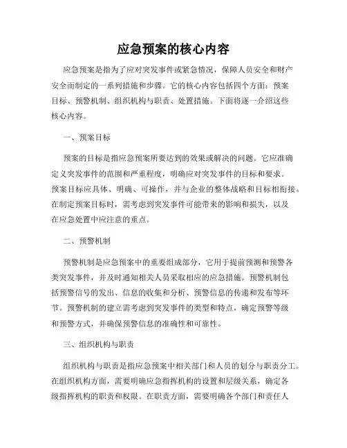 应急预案的核心内容