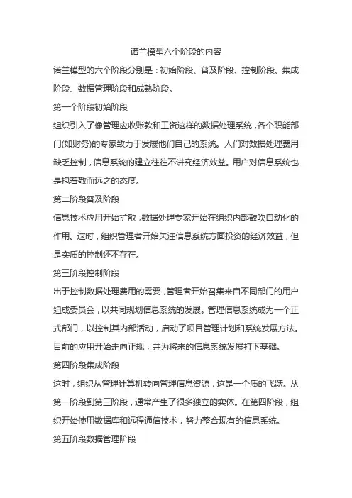 诺兰模型六个阶段的内容