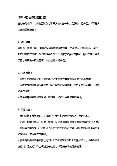 冷柜项目总结报告