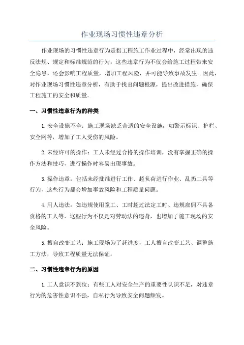 作业现场习惯性违章分析