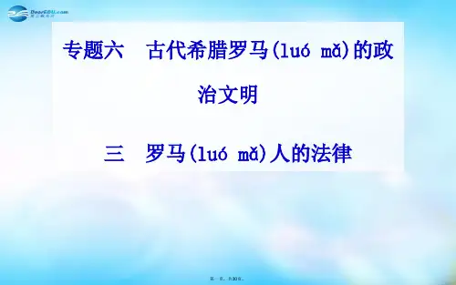 高中历史 专题6.3 罗马人的法律课件 人民版必修1