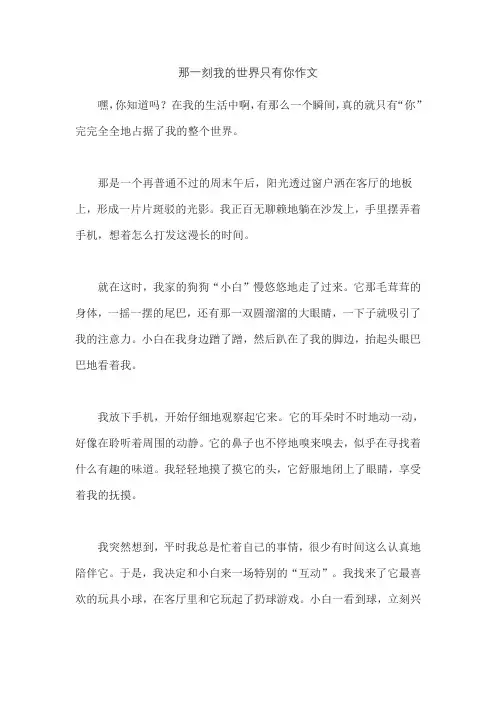 那一刻我的世界只有你作文