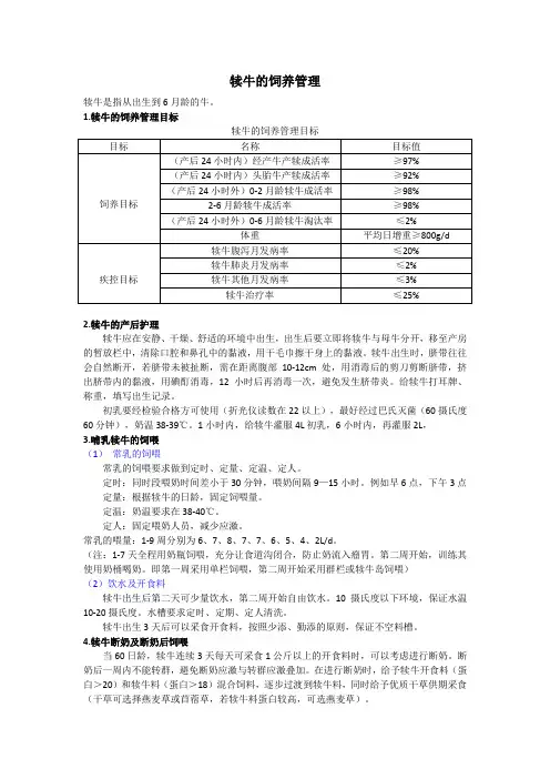 犊牛的饲养管理