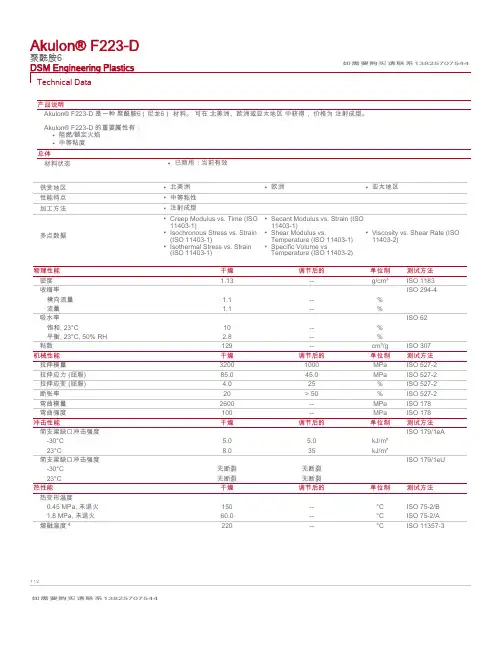 PA6 DSM F223-D 物性表