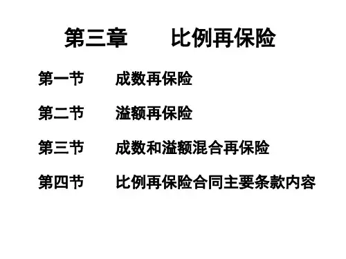 成数再保险、溢额再保险与比例再保险合同PPT(38张)