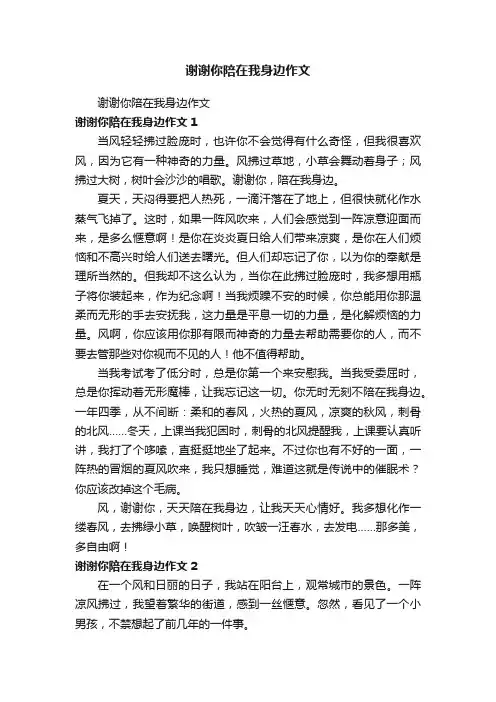 谢谢你陪在我身边作文