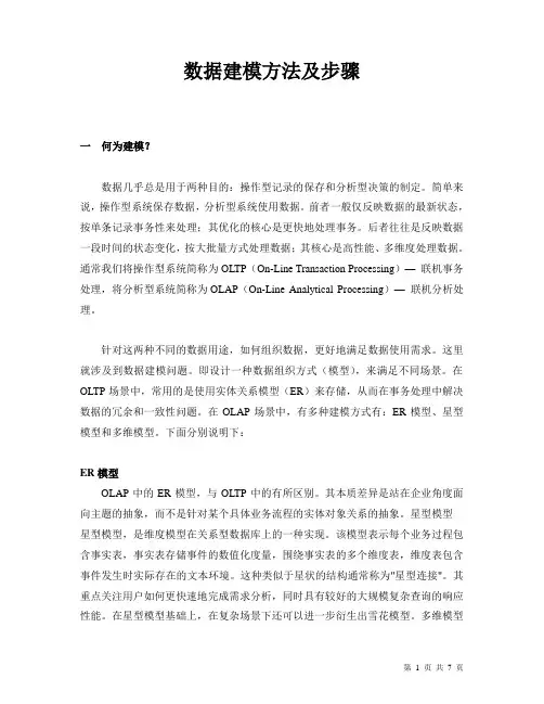 数据建模方法及步骤