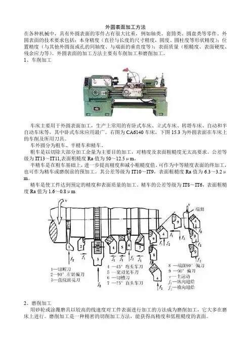 外圆表面加工方法