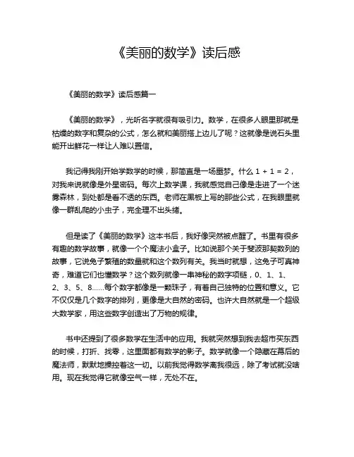 《美丽的数学》读后感