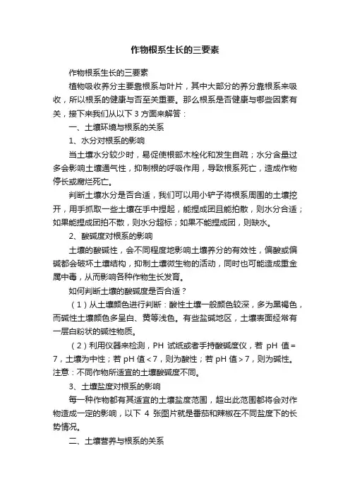 作物根系生长的三要素