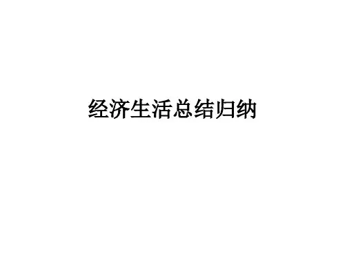 经济生活总结归纳
