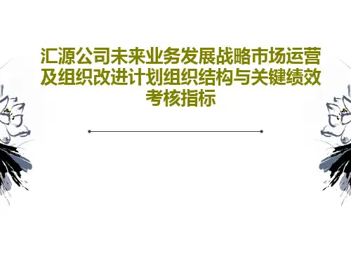 汇源公司未来业务发展战略市场运营及组织改进计划组织结构与关键绩效考核指标PPT文档共187页