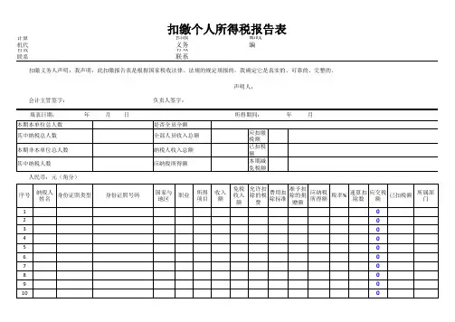 扣缴个人所得税报告表