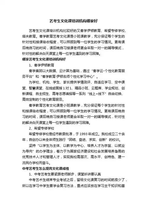 艺考生文化课培训机构哪家好