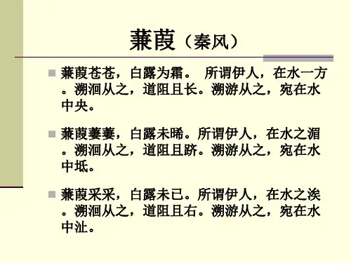 《诗经》蒹葭