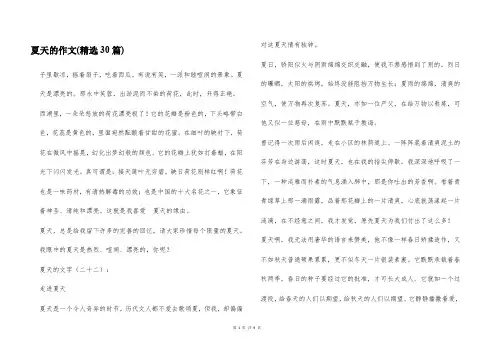 夏天的作文(精选30篇)