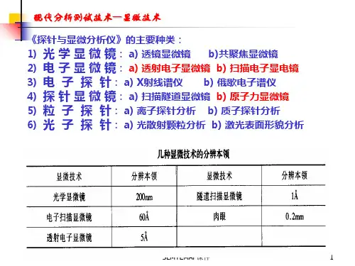 现代分析测试技术显微技术SEMTEMAF课件