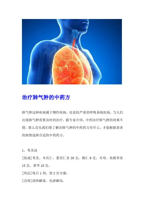 治疗肺气肿的中药方剂