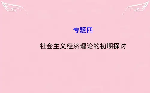 【全程复习方略】高考政治第一轮总复习 专题四 社会主义经济理论的初期探讨课件