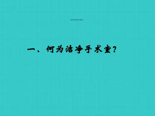 洁净手术室相关知识  方亮
