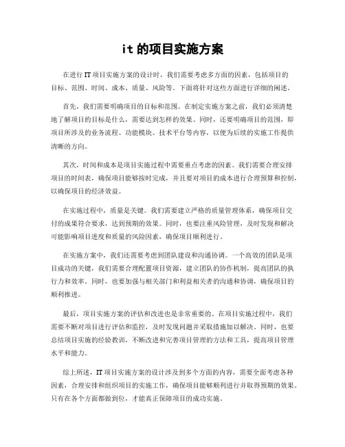 it的项目实施方案