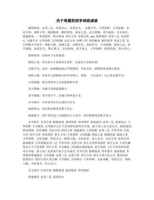 关于母爱的四字词语成语