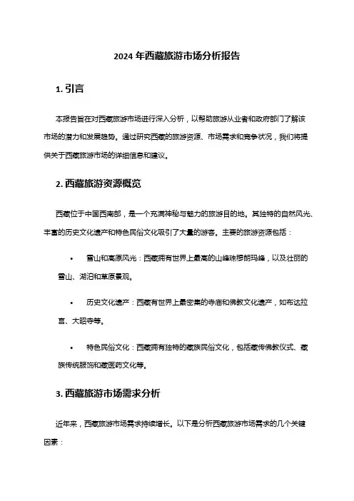 2024年西藏旅游市场分析报告