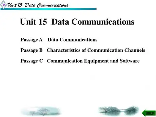 电子信息类专业英语Unit 15  Data Communications-文档资料