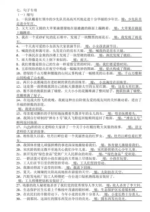 句子改写练习以及答案