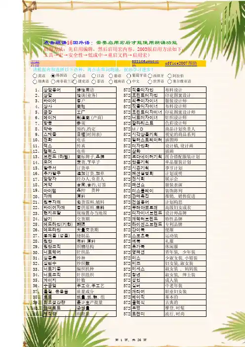 服装中韩对照表(带点读功能,免费学习韩文)