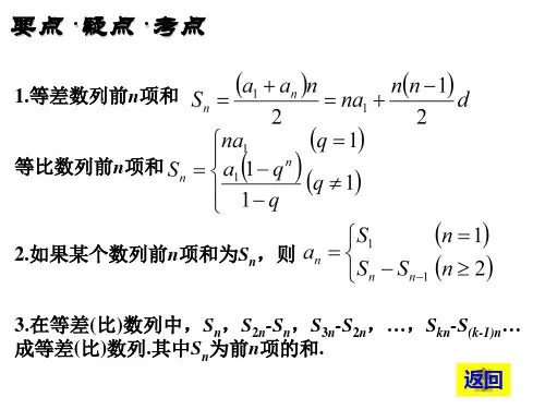 高三数学等差和等比数列的通项及求和公式(PPT)5-3