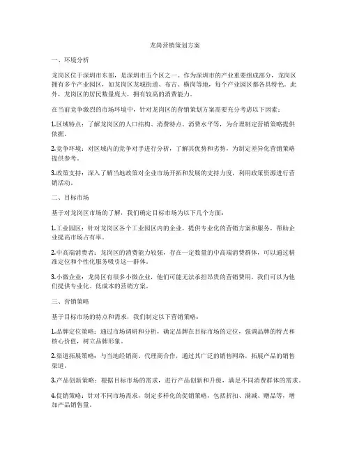 龙岗营销策划方案