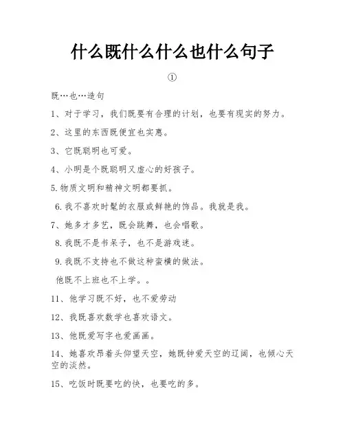 什么既什么什么也什么句子