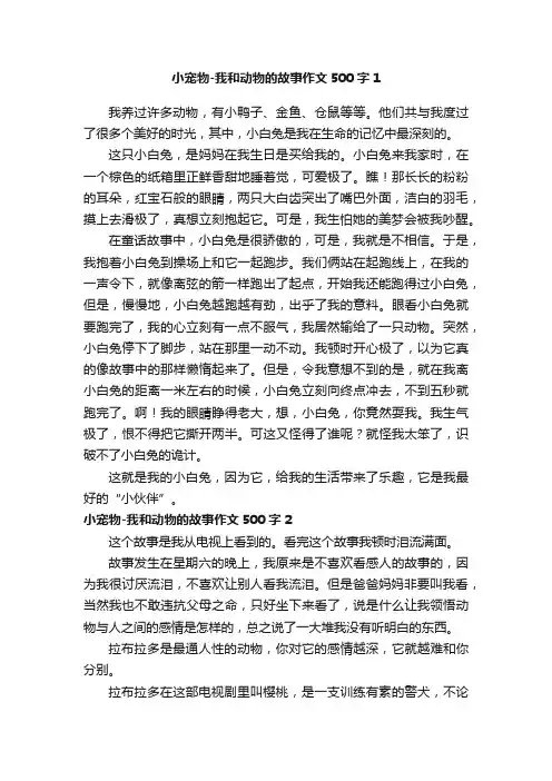 小宠物-我和动物的故事作文500字