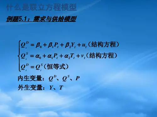 联立方程模型初步设计方案