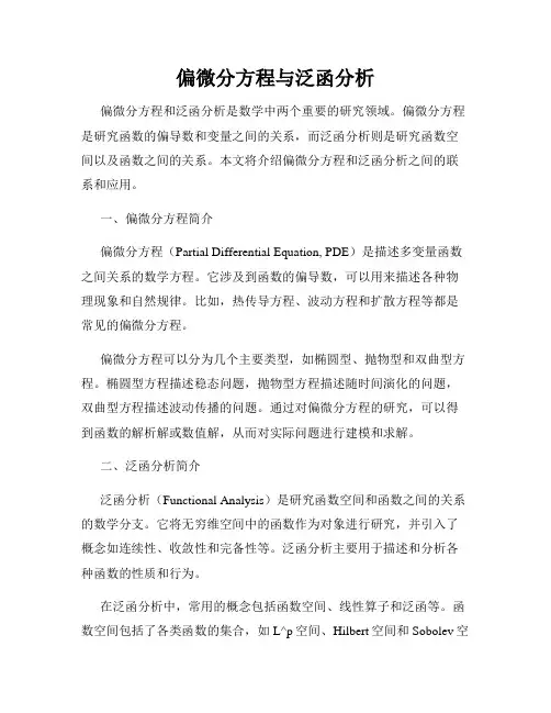 偏微分方程与泛函分析