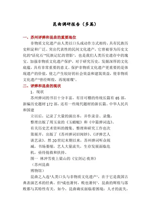 昆曲调研报告(多篇)