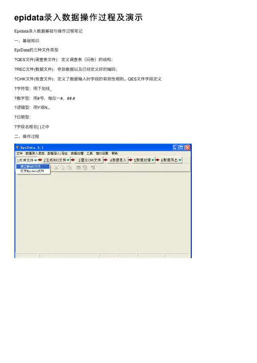 epidata录入数据操作过程及演示