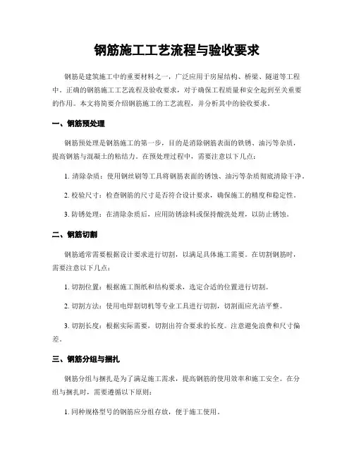 钢筋施工工艺流程与验收要求