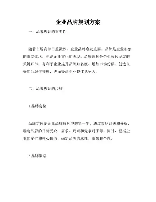 企业品牌规划方案