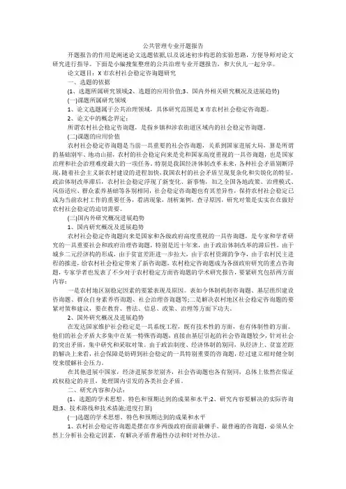公共管理专业开题报告