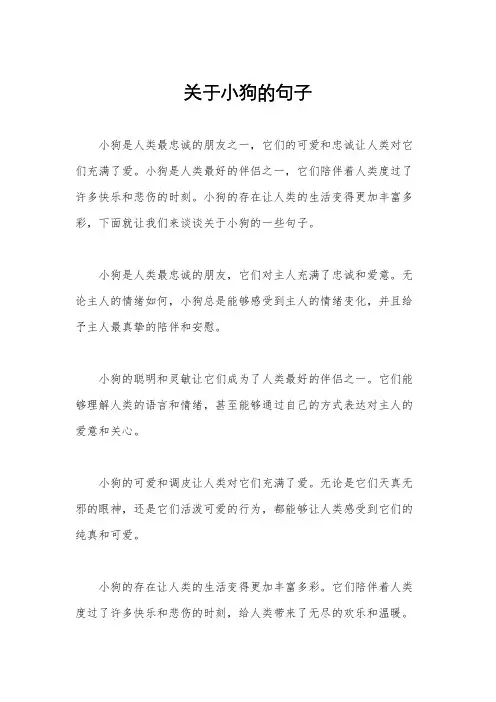 关于小狗的句子