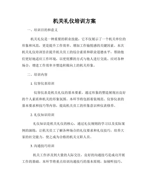 机关礼仪培训方案