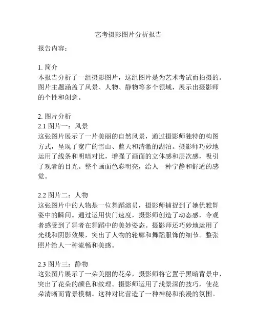 艺考摄影图片分析报告