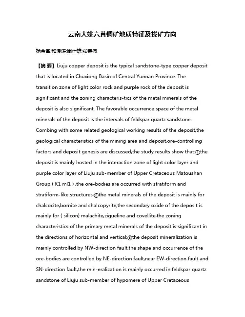 云南大姚六苴铜矿地质特征及找矿方向